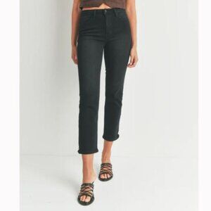 Just Black The Arrow Straight Washed Black Jeans